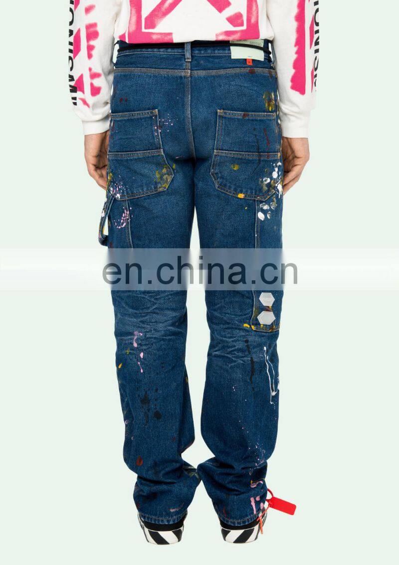 DiZNEW PAINTED POCKETS VINTAGE PAINT CARPENTER JEAN PANTS FOR BOYS
