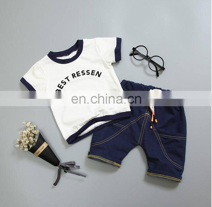 Wholesale Toddler Baby Boy 2PCS Clothing Set Shirt Tops And Short Pants Summer Short Sets