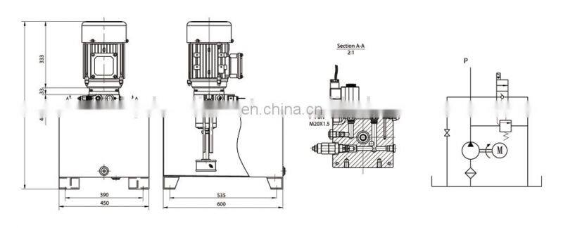 Mini-lift table hydraulic power pack unit