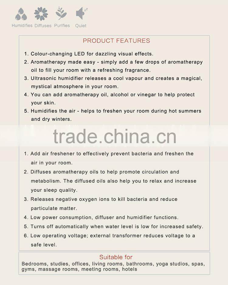 GX Diffuser GX-08K ionizer air purifier electric incense burner ultrasonic aroma diffuser