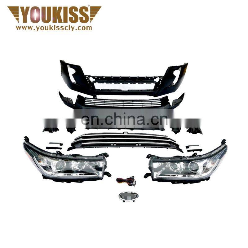 For Toyota Highlander2015-2017 Old Style change to New Style 2018 high guality Front body kit bumper face
