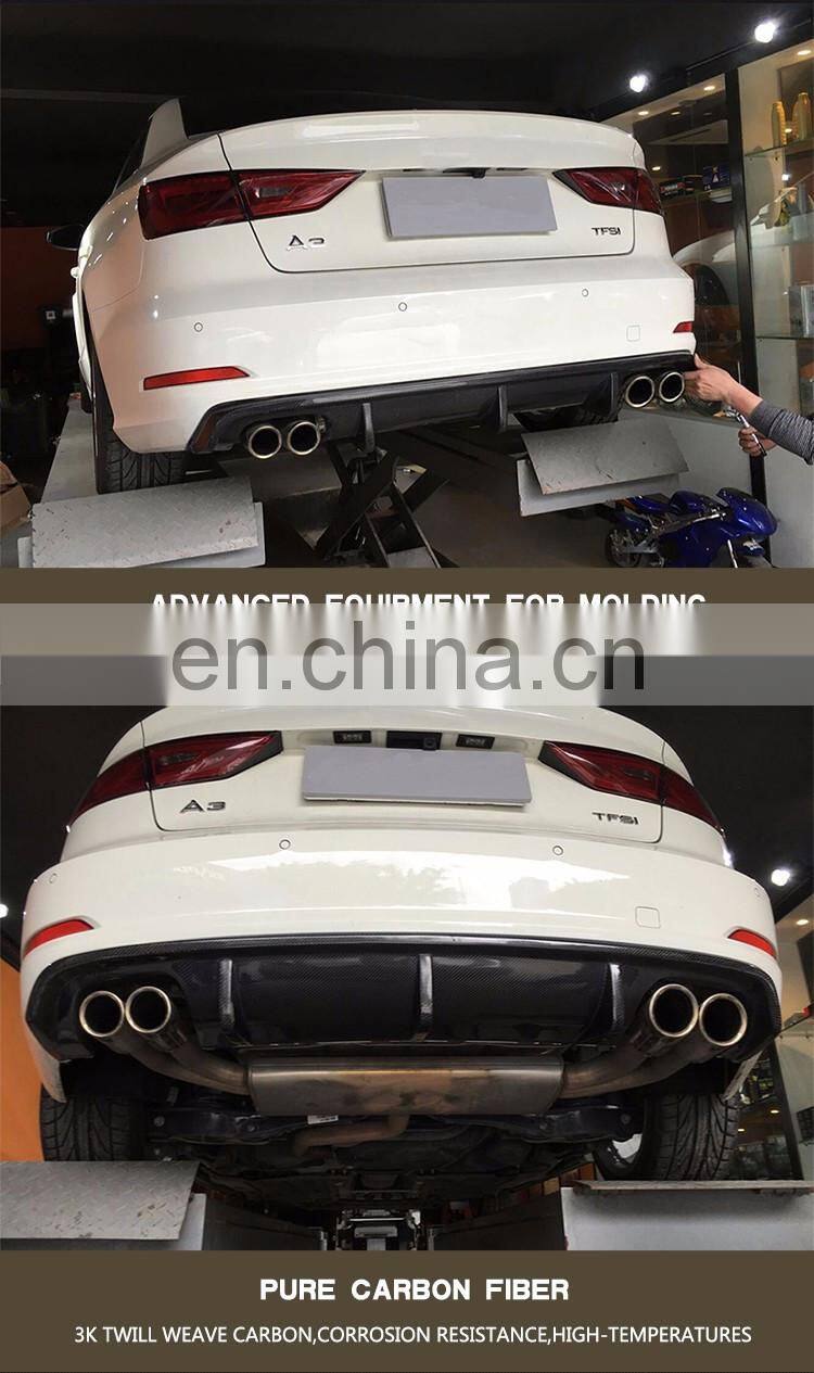 Car Carbon Fiber Rear Bumper Lip for Audi A3 8V TDI Komfort Sedan 4-Door