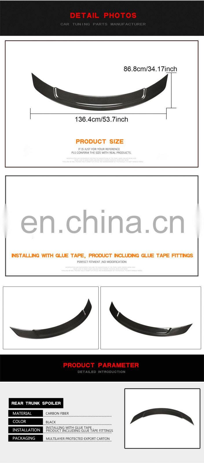 Carbon Fiber C238 Sport Car Spoiler for Mercedes Benz E200 E350 E43 E63 Sport Coupe 17-19