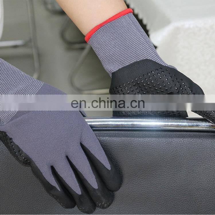 15 Gauge Nylon and Spandex Micro Dot Nitrile Foam Scruffs Working Gloves