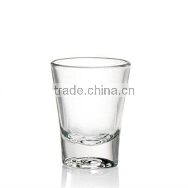 Handmade mouth blown clear short hot shot glass
