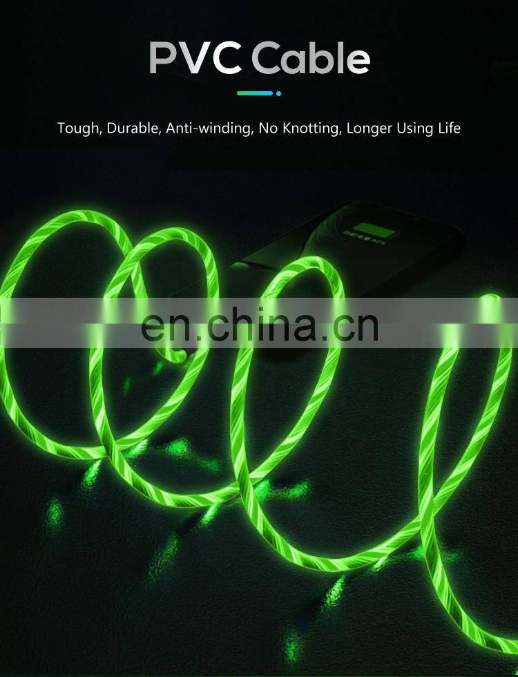 Led Luminous Lighting Mobile Phone Fast Charging Usb Magnetic Data Cable