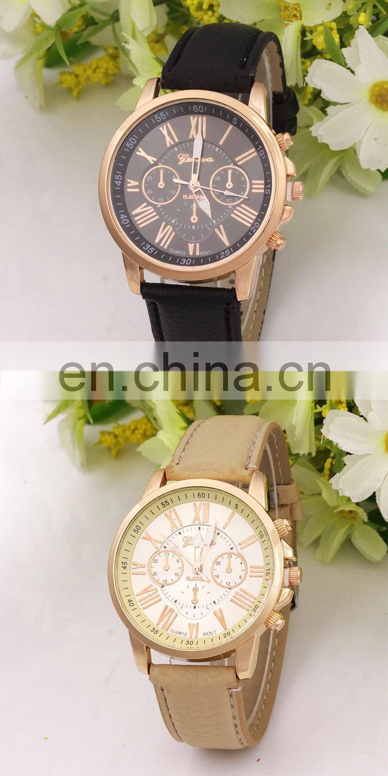 2966 Fashion Women Leather Watch lady bracelet watch gold women Watch Band Leather