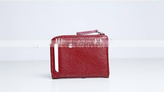 2016 pebbled leather mini card holder wallet with front card slot for women for men