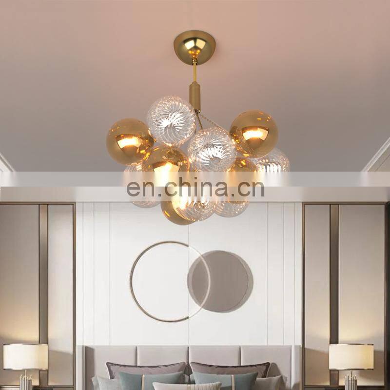 Home Decor Hanging Light Fixture Modern Luxury Living room/Office/Dinning room Glass Ball Chandelier Lighting