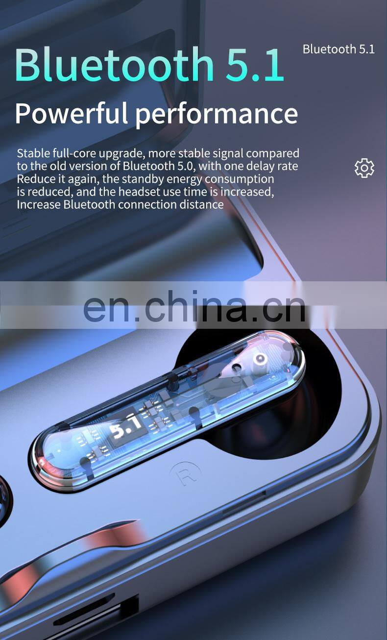 2021 New Mirror H8 TWS Wireless earbuds Mini Earphone 2000mAh LED Display Headset earphone Noise Canceling Gaming Headphones