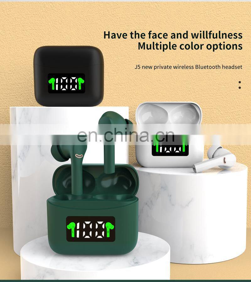 2020 V5.2 amazon hot private mode J5 tws earphones super bass earbuds wireless Gaming Headset Ear bud Headphone