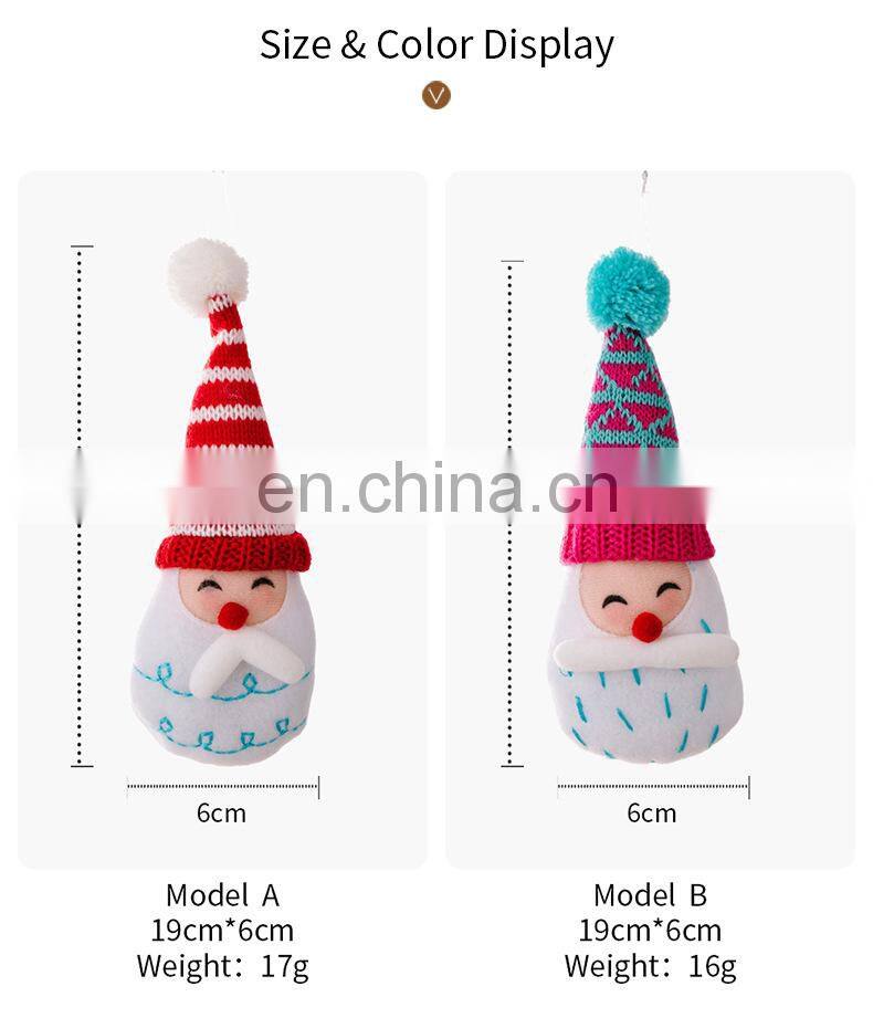 Christmas Tree Decoration Knitted Hat Faceless Forest Santa Doll Pendant Xmas Gift Navidad 2023 Christmas Decoration for Home