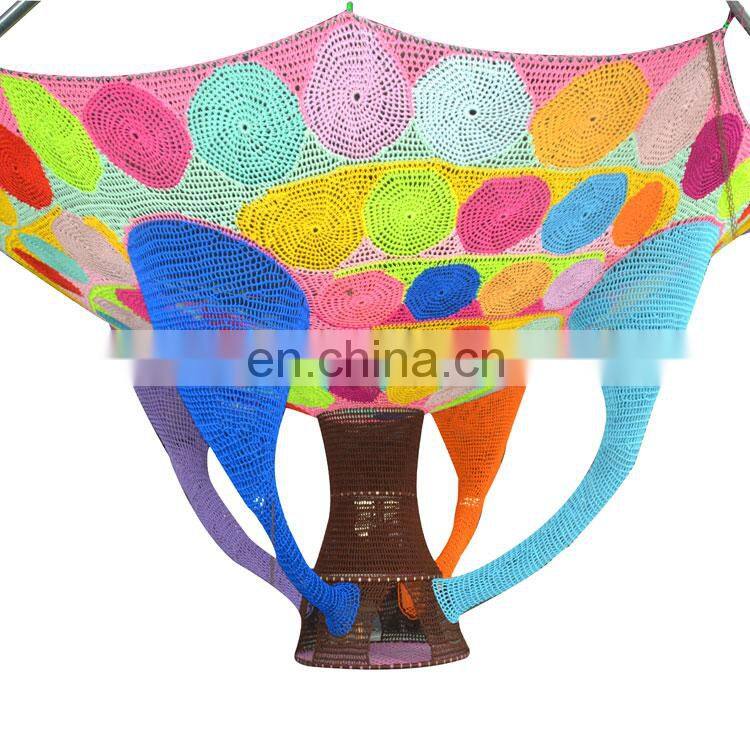 Commercial Kids Rainbow Crochet Rope Climbing Nets For Indoor Playground
