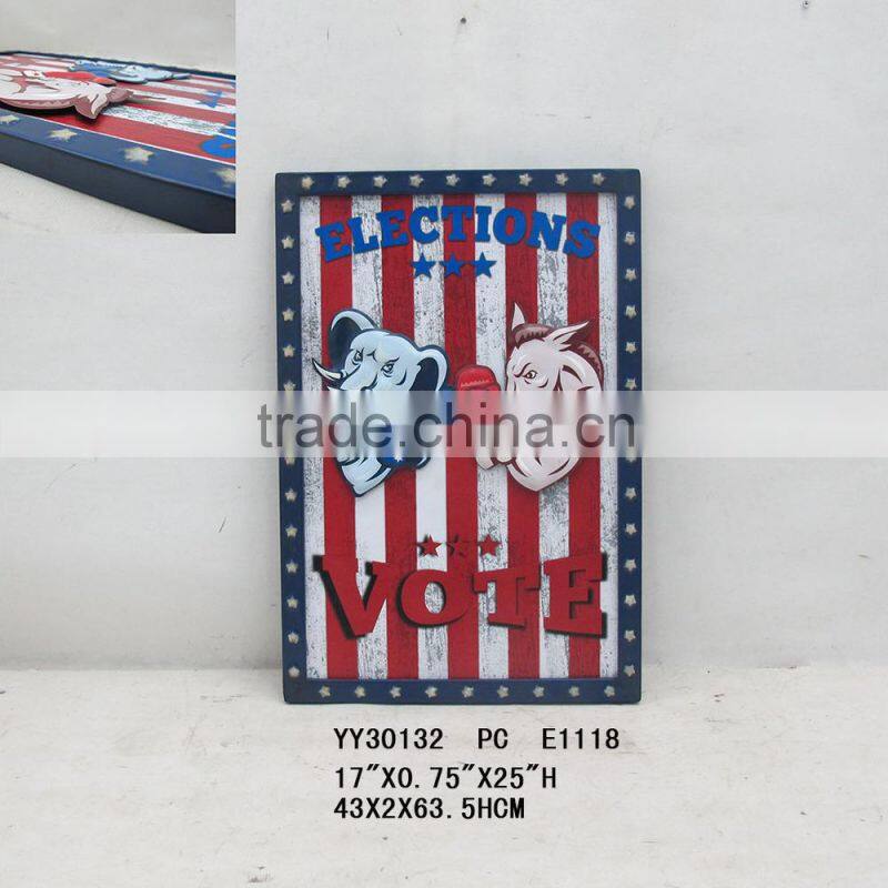 wave shape USA flag metal wall arts
