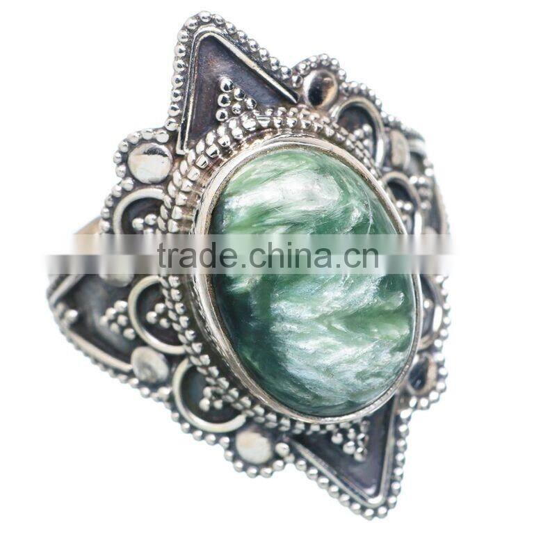 SERPHANITE RING 925 SOLID STERLING,SILVER EXPORTER,STERLING SILVER JEWELRY,SILVER RING,WHOLESALE SILVER JEWELRY