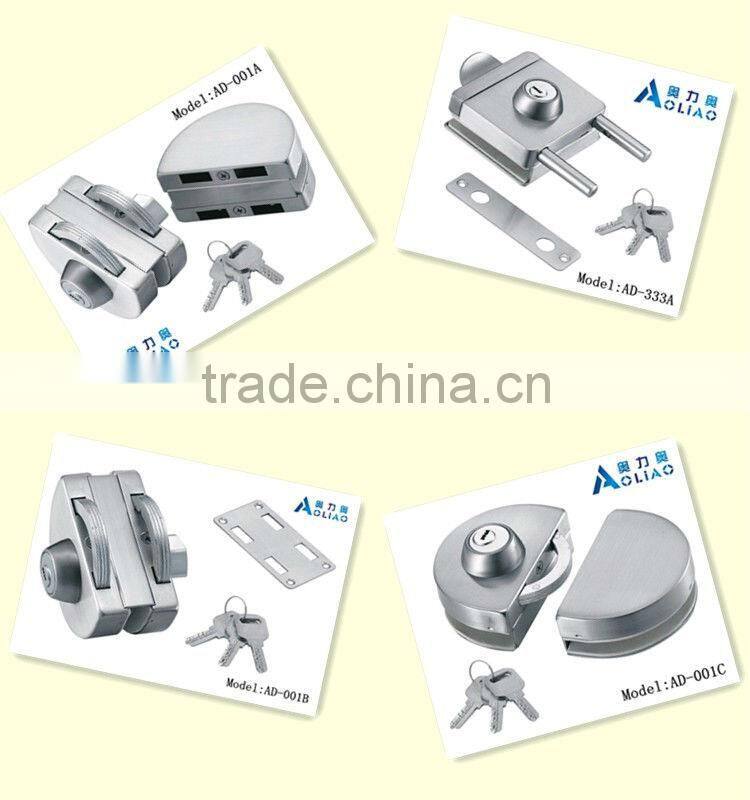 High quality tempered frameless SS or polish finish glass door lock for double door in glass