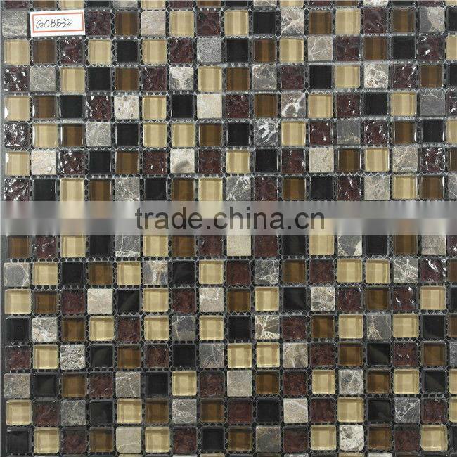 stone mixed decorative glass mosaic