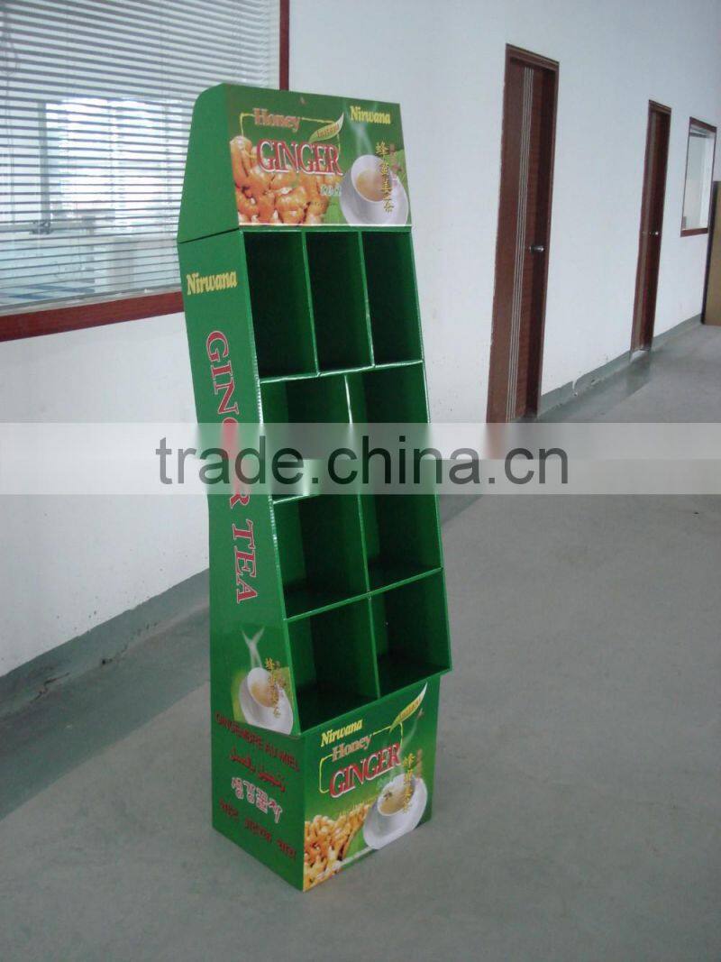 Cheap Custom Green Cardboard Display Stand for Tea