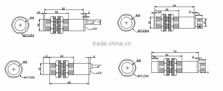 Plastic Tubular M18 / Shielded / AC 24~260V / Sensing 5mm / DM-1805A Series / Cylindrical Inductive Proximity Sensors