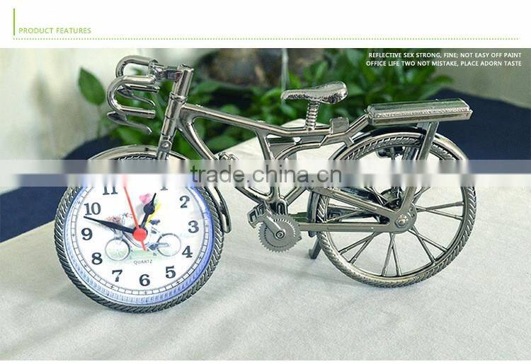 fashion styple bicycle shape desk clock bicycle alarm time clock retro table clock