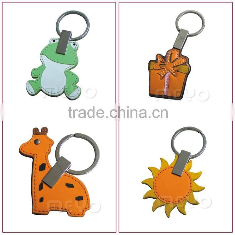 Creative leather metal cartoon key ring for key decoration
