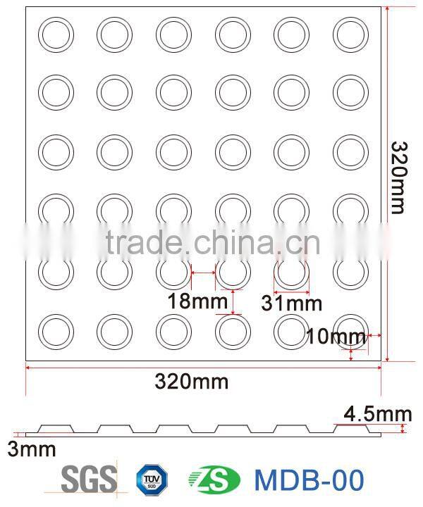 Grey Blind Tactile Rubber Paving Bricks Safety Tactile Pavers