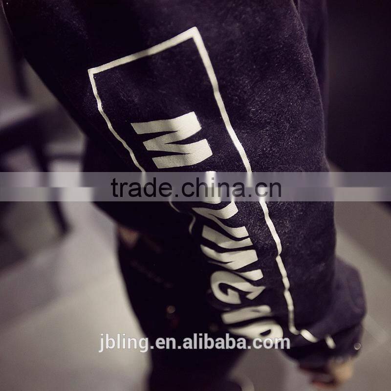 2015 new women's plus thickness washed velvet long-sleeved sweater letter head T-shirt