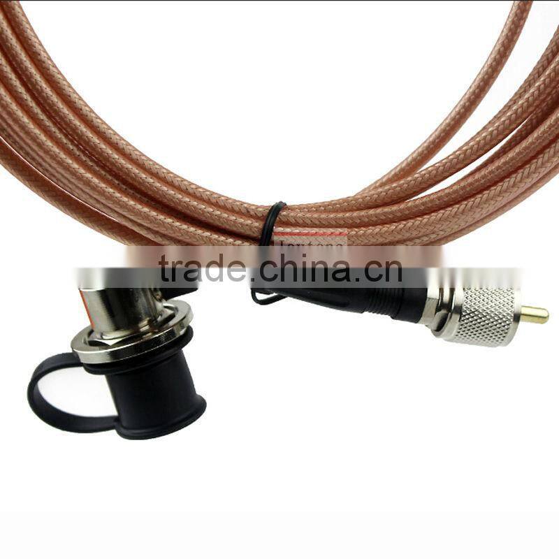 Pink NAGYA RC-ECH-142 5 Meter RG-142 Cover Extension Cable for MORLA YAESU IM KENOD Mobile Radio Antenna