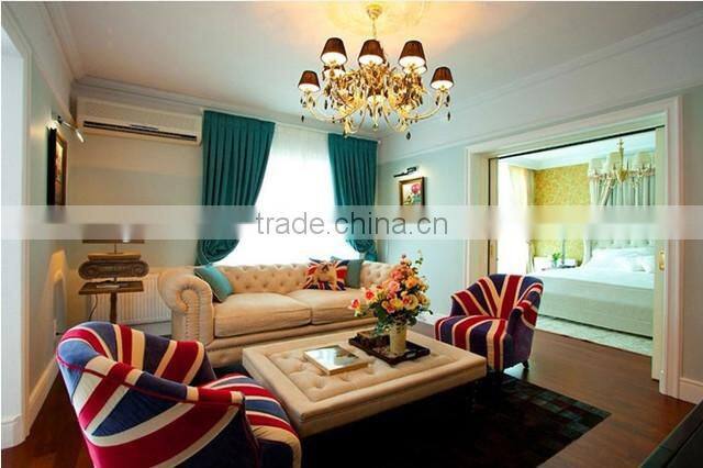 Tufted wooden vintage gray linen fabric upholstery chair