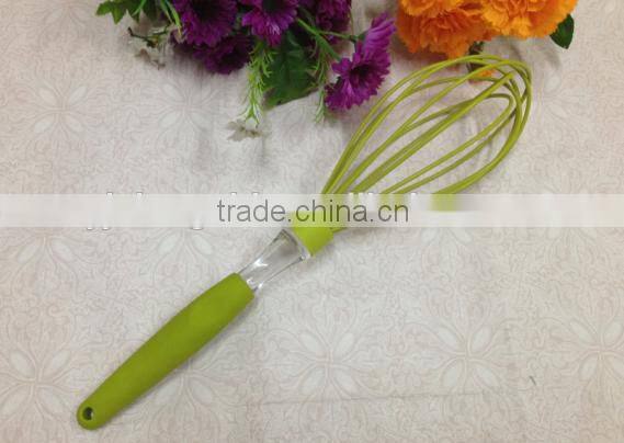 Hot sale rainbow silicone whisk with colorful handle Silicone Kitchen Utensils for Blending, Whisking, Beating & Stirring