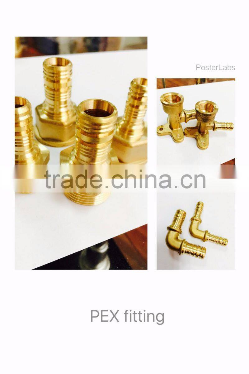 Hot forging brass male coupling for PEX plastic pipe