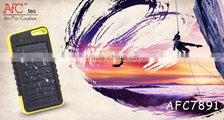 5000mAh solar charger tv with ac wall socket for mobile phone