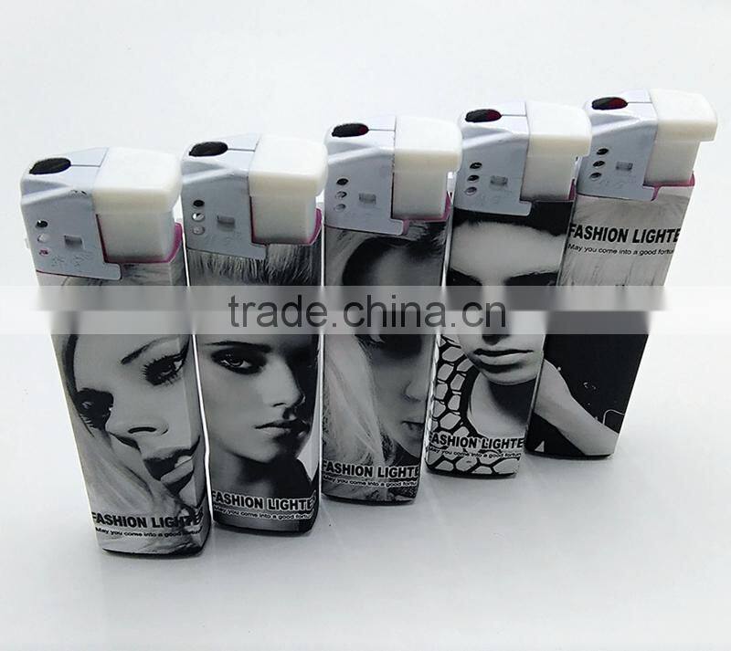 Wrapper lighters customzied refillable plastic gas lighter