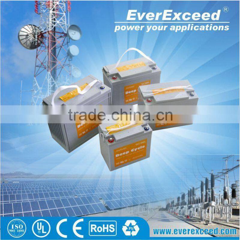 EverExceed Maintenance Free 220ah battery , Deep Cycle Solar Battery for solar energy