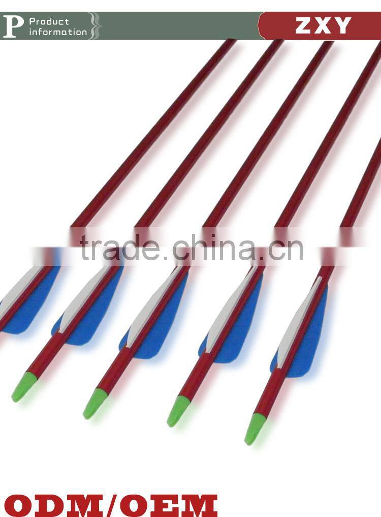 30" Aluminum Arrow Plastic Feather for 50-70lbs Compound Bow red