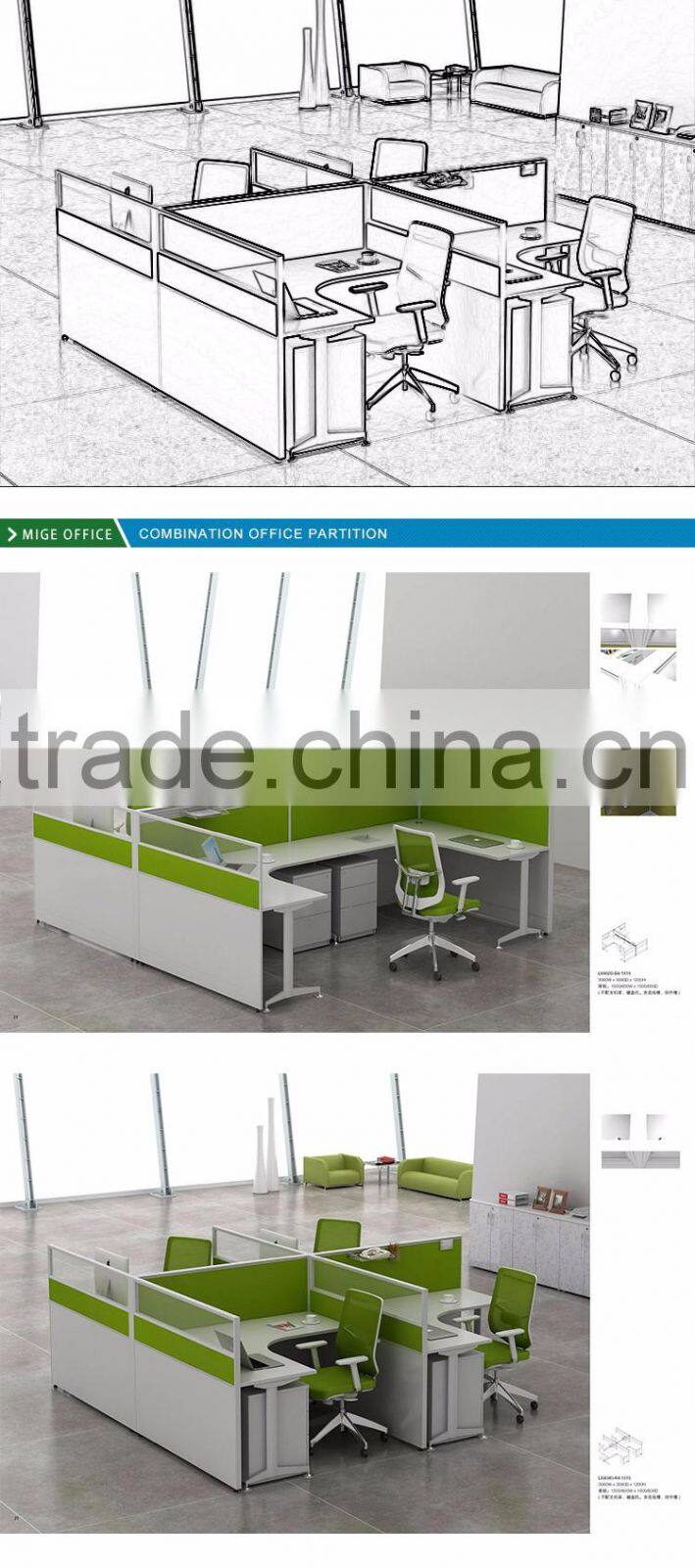 Funiture office workstations for open plan cubicle partition