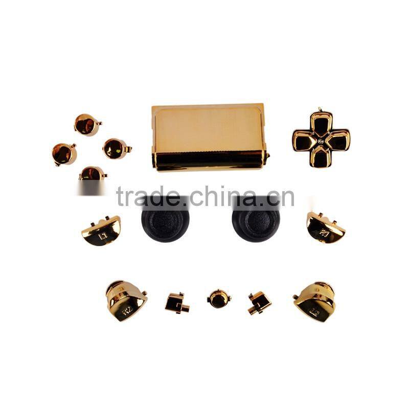 Full Set Chrome Gold Buttons for PS4 for Playstation 4 Decorate