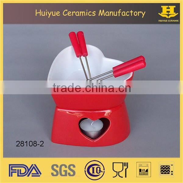 Ceramic Chocolate Fondue Pot, Cheese Fondue Set