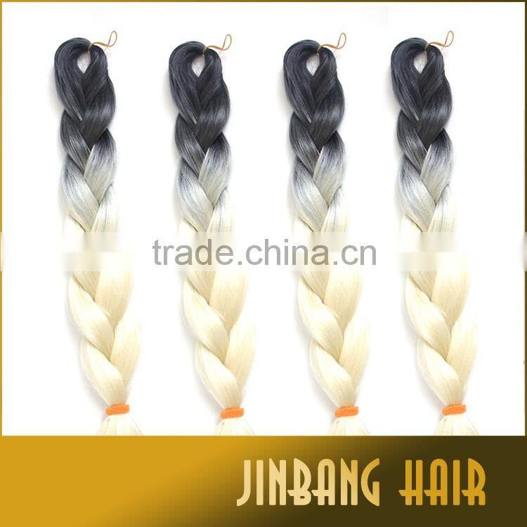1B/Blonde Two Tone Ombre Braiding Hair Large Stock 100gram Ultra Braid Hair Extension