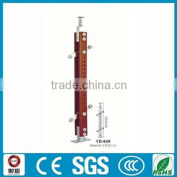 Stainless steel wood balcony baluster design
