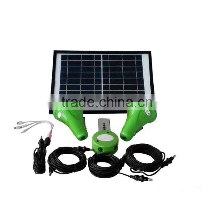 2016 new products waterproof 2 bulbs 9w solar panel led solar home kit solar home light