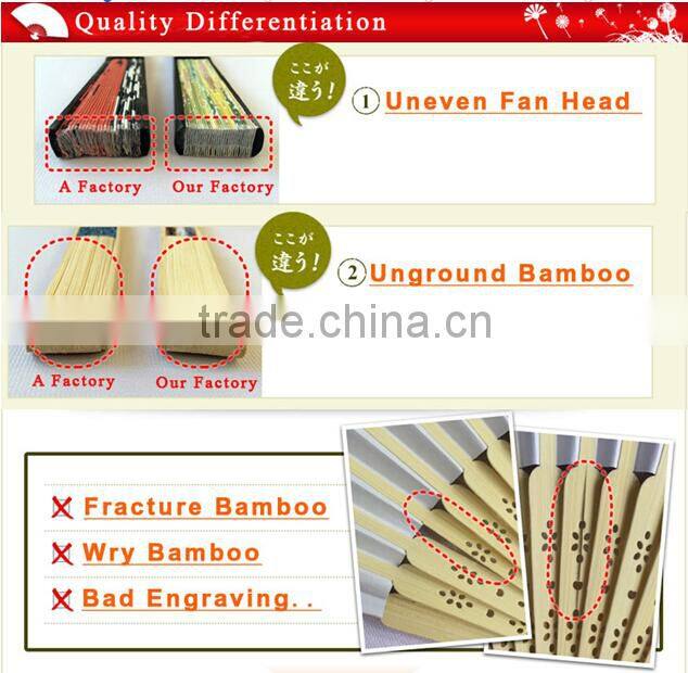 Popular foldable souvenir bamboo hand fan for wedding