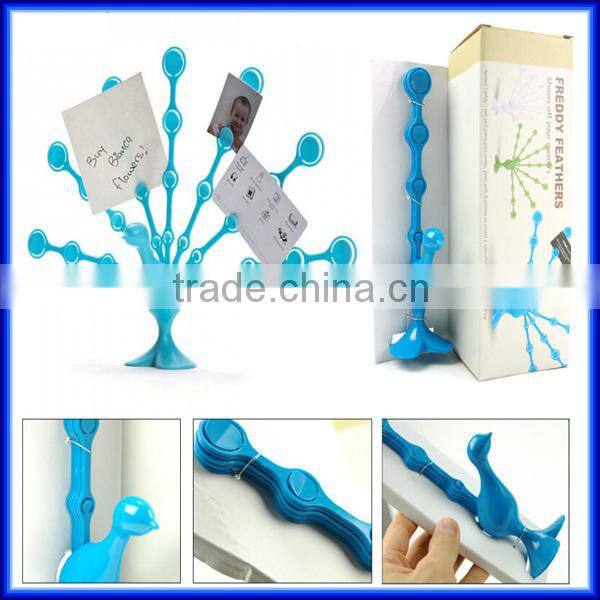 Interesting peacock name card and memo card holder, office desk peacock note card holder ID card holder