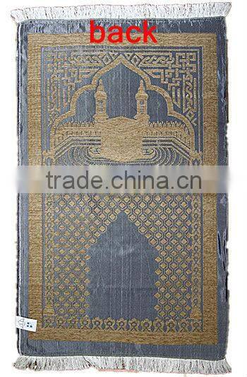 2015 100%chenille jacquard woven Muslim prayer rug mat