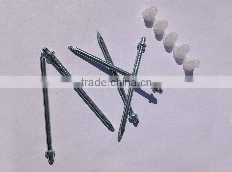 Spot Welding Nails With Nylon Caps For Self Adhesive Hanger