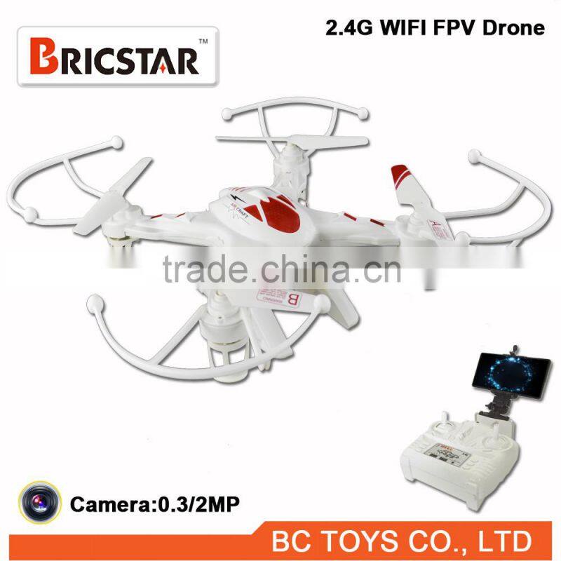 Smartphone control 2.4G 4ch rc drone wireless camera fpv with led lights and headless mode.