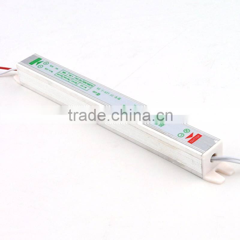 18w 12v volt led light strips driver Aluminum case Outdoor switching power supply