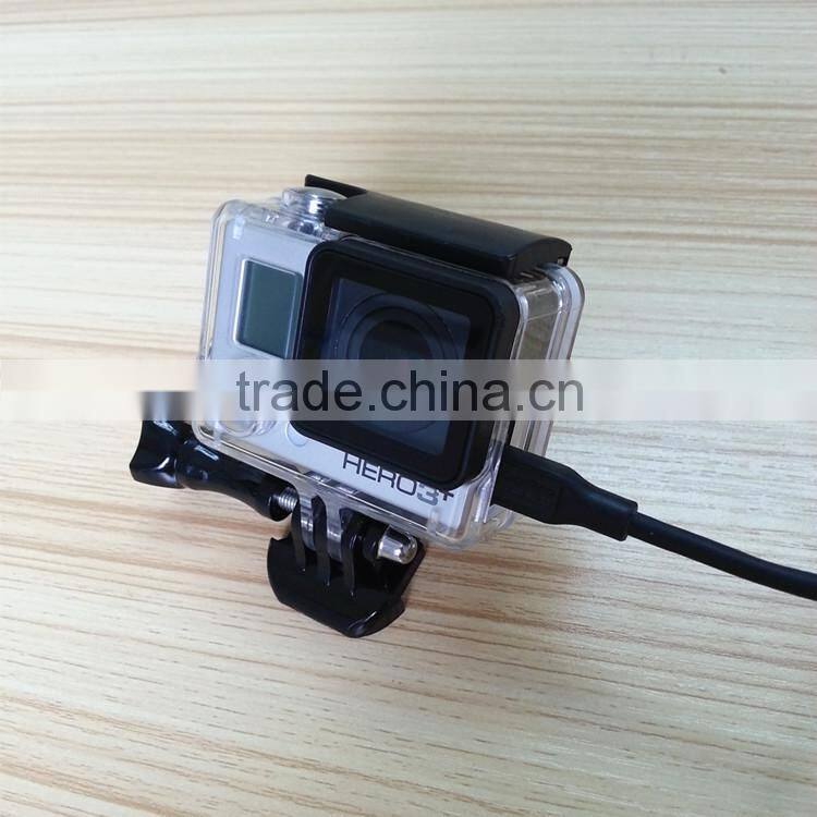 Skeleton housing protective shell case for Go pro 4/3+ with side open for plug