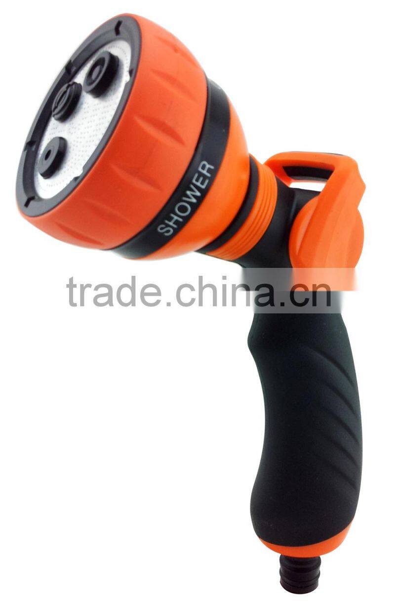 6 Patterns Thumb Control Plastic Garden Hose Spary Nozzle Water Spray Gun