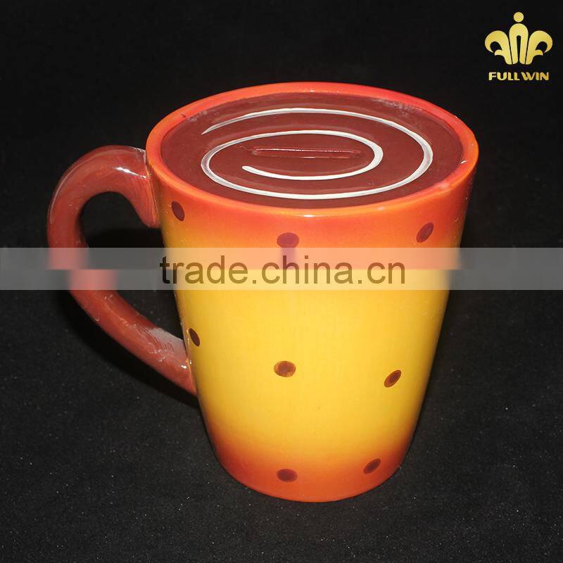Ceramic coffee cup money bank box